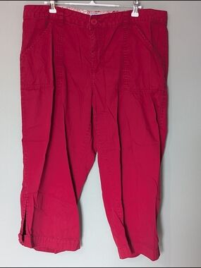 Denver Hayes Bright Red Cropped Cargo Pants Capris Art How Creative Casual